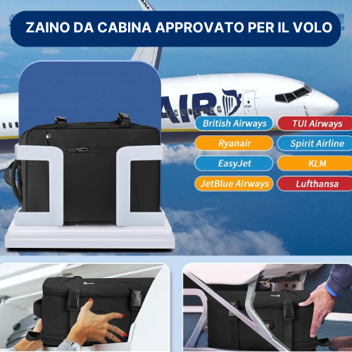 Zaino da viaggio aereo per uomo e donna